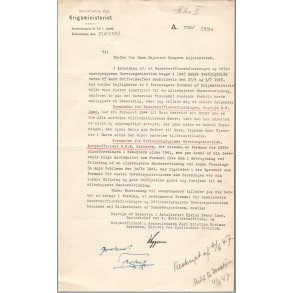 Autograf - Kong Frederik d. IX - P� Dokument fra Krigsministeriet - 21. April 1947 