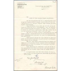 Autograf - Kong Frederik d. IX - P� Dokument fra Krigsministeriet - 21. Okotober 1949