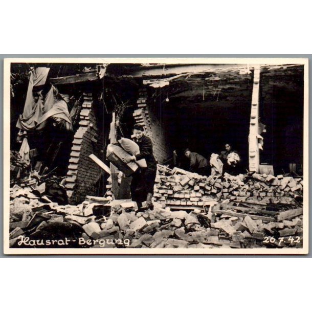 Luftangreb Hamburg  26 Juli 1942 - 2 Verdenskrig - Postkort - Ubrugt