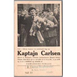 Kaptajn Carlsen - Flying Enterprise - Reklame for bog - Ubrugt