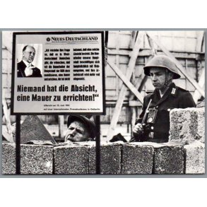Berlin - Muren September 1961 - Postkort - Tyskland - Ubrugt