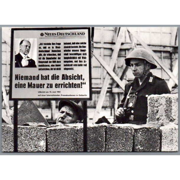 Berlin - Muren September 1961 - Postkort - Tyskland - Ubrugt