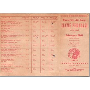 Ramstein Air Base - Germany - Movie Progam 1961