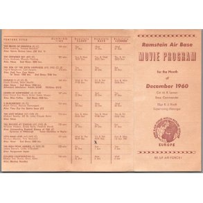 Ramstein Air Base - Germany - Movie Progam 1960