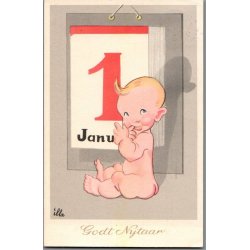 Illa - Godt Nytaar - Eneret Serie 689 - Postkort - Brugt
