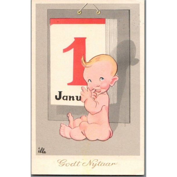 Illa - Godt Nytaar - Eneret Serie 689 - Postkort - Brugt