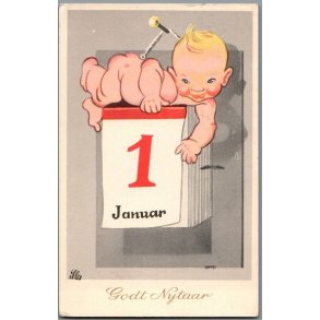 Illa - Godt Nytaar - Eneret Serie 689 - Postkort - Brugt