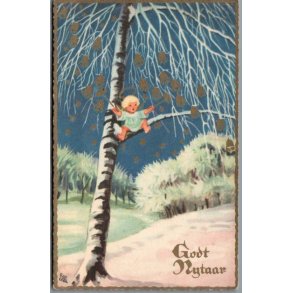 Illa - Godt Nytaar - Eneret Serie 973 - Postkort - Ubrugt