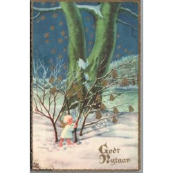 Illa - Godt Nytaar - Eneret Serie 973 - Postkort - Brugt