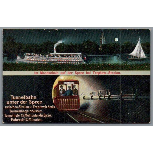Tunnelbahn  unter der Spree - Tyskland - Postkort - Ubrugt