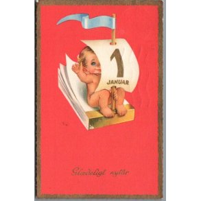 Illa - Gldeligt Nytaar - Eneret Serie 853 - Postkort -  Brugt