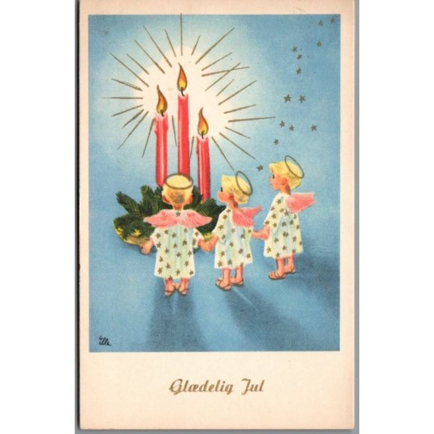 Illa - Gldelig Jul - Stender Serie 753 - Postkort - Brugt