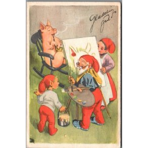 Illa - Gldelig Jul - Eneret Serie 261 - Postkort -  Brugt