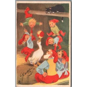 Illa - Gldelig Jul - Eneret Serie 261 - Postkort -  Brugt