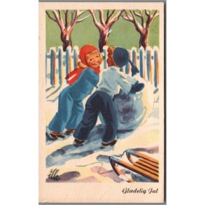 Illa - Gldelig Jul - Eneret Serie 459 - Postkort -  Brugt