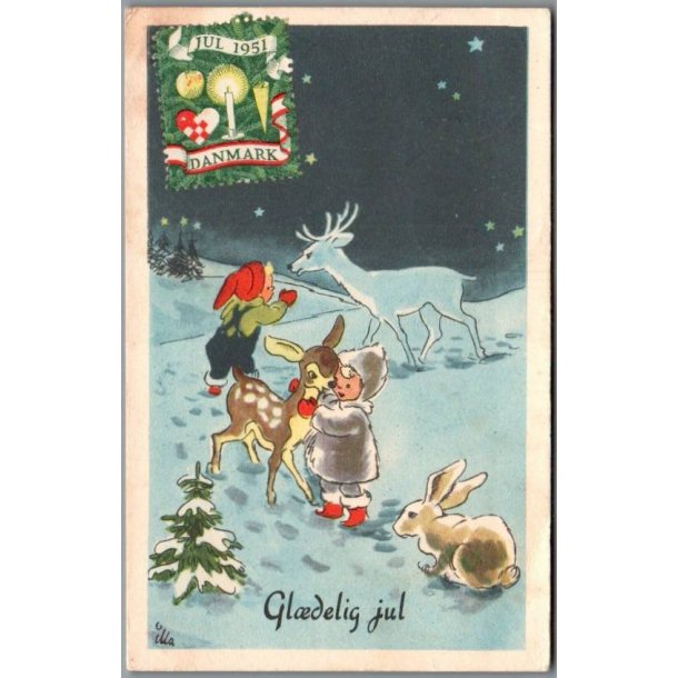 Illa - Gldelig Jul - F.D.B. Serie 1202 - Postkort -  Brugt