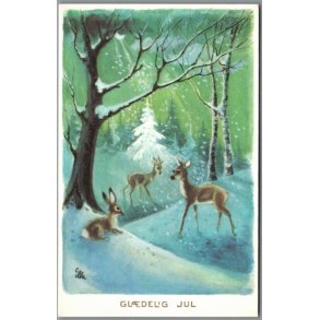 Illa - Gldelig Jul - Printed in Denmark 151 d00 378 - Postkort - Ubrugt