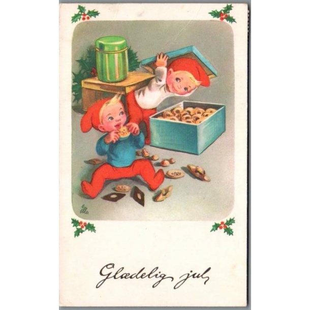 Illa - Gldelig Jul - Printed in Denmark 519/28 - Postkort - Brugt