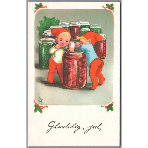 Illa - Gldelig Jul - Printed in Denmark 519/28 - Postkort - Brugt