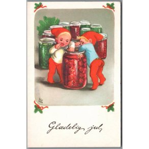 Illa - Gldelig Jul - Printed in Denmark 519/28 - Postkort - Brugt