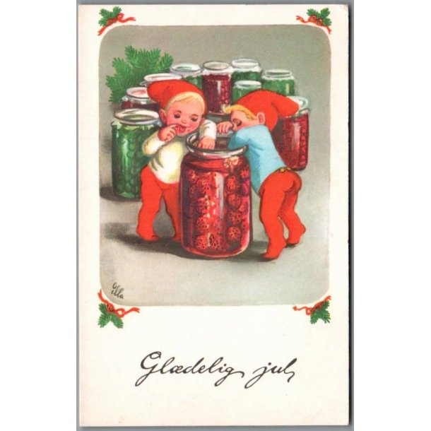 Illa - Gldelig Jul - Printed in Denmark 519/28 - Postkort - Brugt