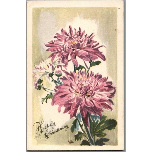 Illa - Hjertelig Lyknskning - Stender Serie 1400 - Brugt