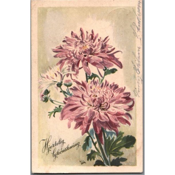 Illa - Hjertelig Lyknskning - Stender Serie 1400 - Brugt