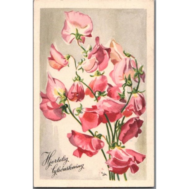 Illa - Hjertelig Lyknskning - Stender Serie 1400 - Brugt