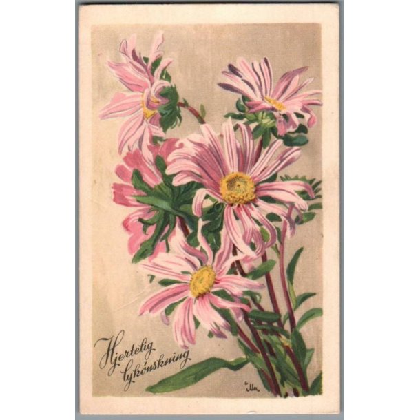 Illa - Hjertelig Lyknskning - Stender Serie 1400 - Brugt