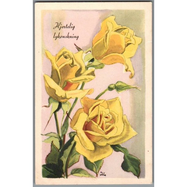 Illa - Hjertelig Lyknskning - Stender Serie 1500 - Brugt