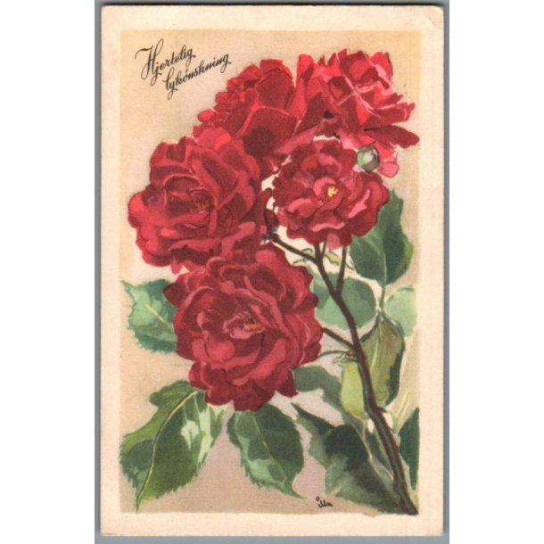 Illa - Hjertelig Lyknskning - Stender Serie 1400 - Brugt