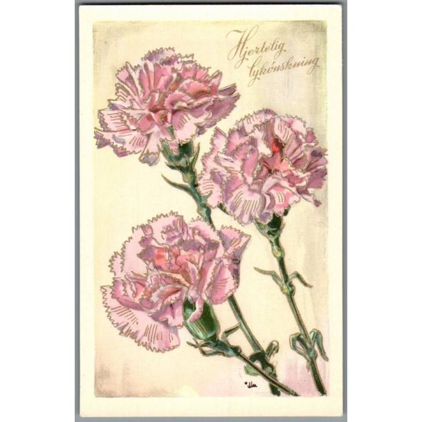 Illa - Hjertelig Lyknskning - Stender Serie 5001 - Brugt - Blank forside !