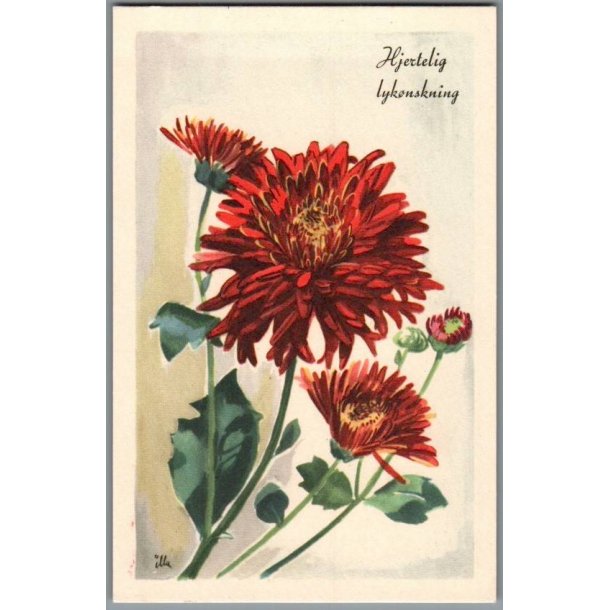 Illa - Hjertelig Lyknskning - Stender Serie 1500 - Ubrugt