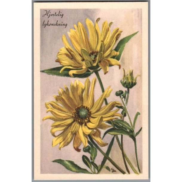 Illa - Hjertelig Lyknskning - Stender Serie 1500 - Ubrugt