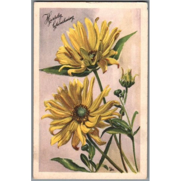 Illa - Hjertelig Lyknskning - Stender Serie 1400 - Brugt