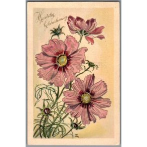 Illa - Hjertelig Lyknskning - Stender Serie 5001 - Brugt - Blank forside !