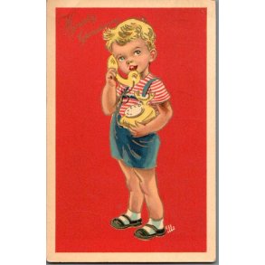 Illa - Hjertelig Lyknskning - Stender Serie 5002 - Brugt - Blank forside !