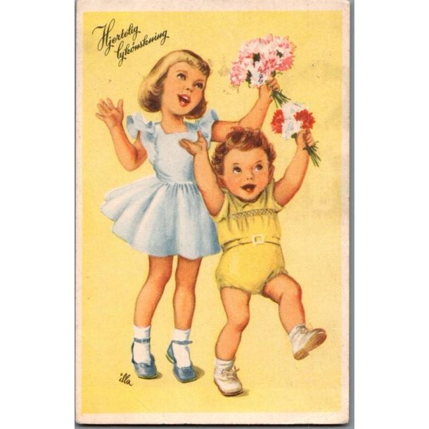 Illa - Hjertelig Lyknskning - Stender Serie 5048 - Brugt