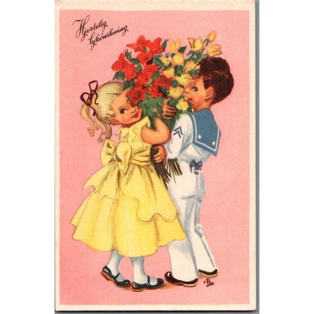 Illa - Hjertelig Lyknskning - Stender Serie 5048 - Ubrugt