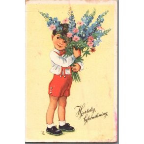 Illa - Hjertelig Lyknskning - Stender Serie 5049 - Ubrugt