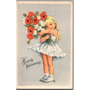 Illa - Hjertelig Lyknskning - Stender Serie 5049 - Ubrugt