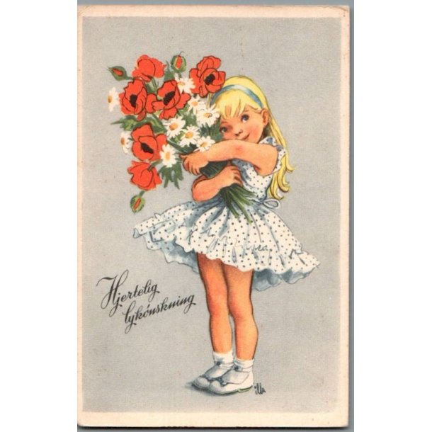 Illa - Hjertelig Lyknskning - Stender Serie 5049 - Ubrugt