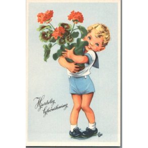 Illa - Hjertelig Lyknskning - Stender Serie 5049 - Ubrugt