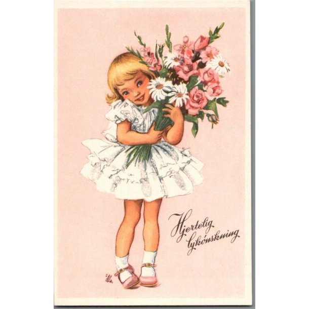 Illa - Hjertelig Lyknskning - Stender Serie 5049 - Ubrugt