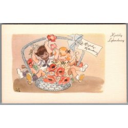 Illa - Hjertelig Lyknskning - Stender Serie 5033 - Ubrugt