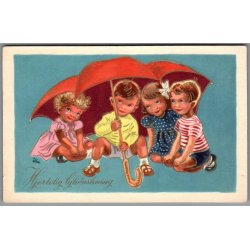 Illa - Hjertelig Lyknskning - Stender Serie 5003 - Ubrugt - Blank forside !