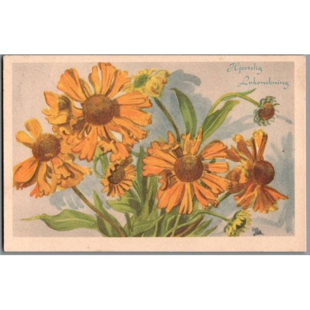 Illa - Hjertelig Lyknskning - Stender Serie 1400 - Brugt