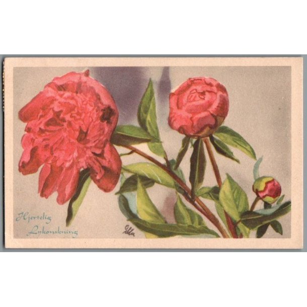 Illa - Hjertelig Lyknskning - Stender Serie 1400 - Brugt