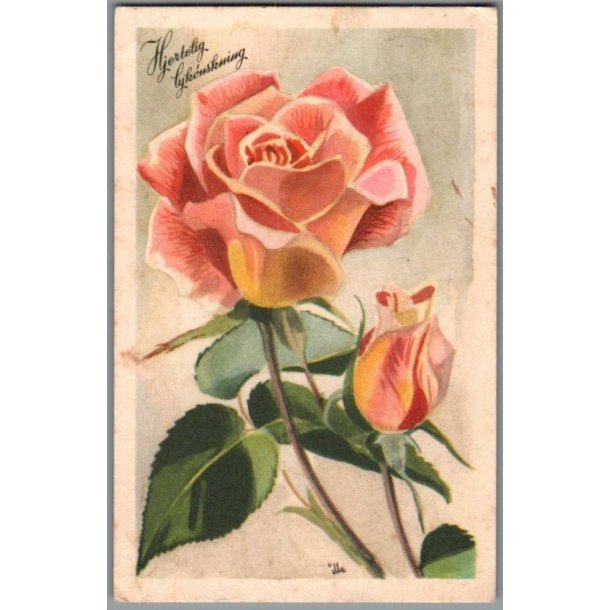 Illa - Hjertelig Lyknskning - Stender Serie 1400 - Brugt