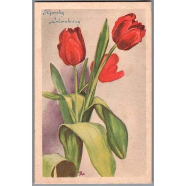 Illa - Hjertelig Lyknskning - Stender Serie 1400 - Brugt